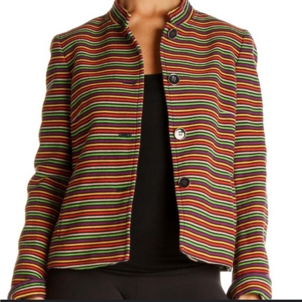 Talbots Women’s Multi-Color Stripe Blazer Jacket – Size 14W